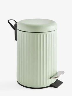 New Next Green Sage Rib Soft Close 3 Litre Pedal Bin