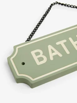 Discount Next Slogan Bathroom Door Sign Green Sage