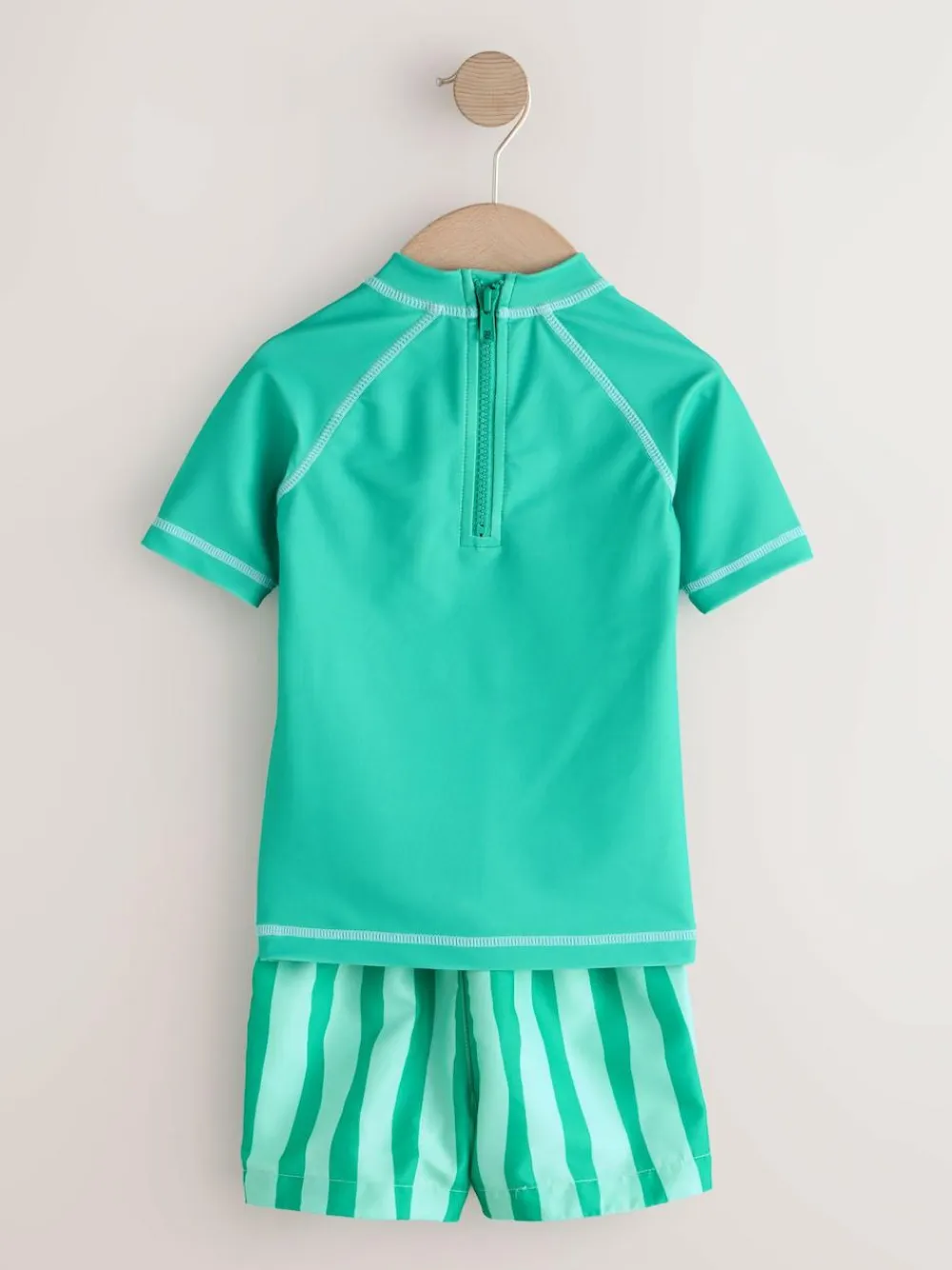 Hot Next Short Sleeve Sunsafe Rash Vest and Swim Shorts Set (3mths-7yrs) Green