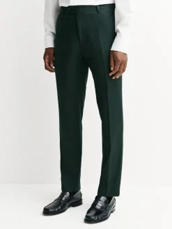 Best Next Slim Fit Flannel Suit Trousers Green