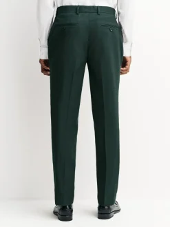 Best Next Slim Fit Flannel Suit Trousers Green