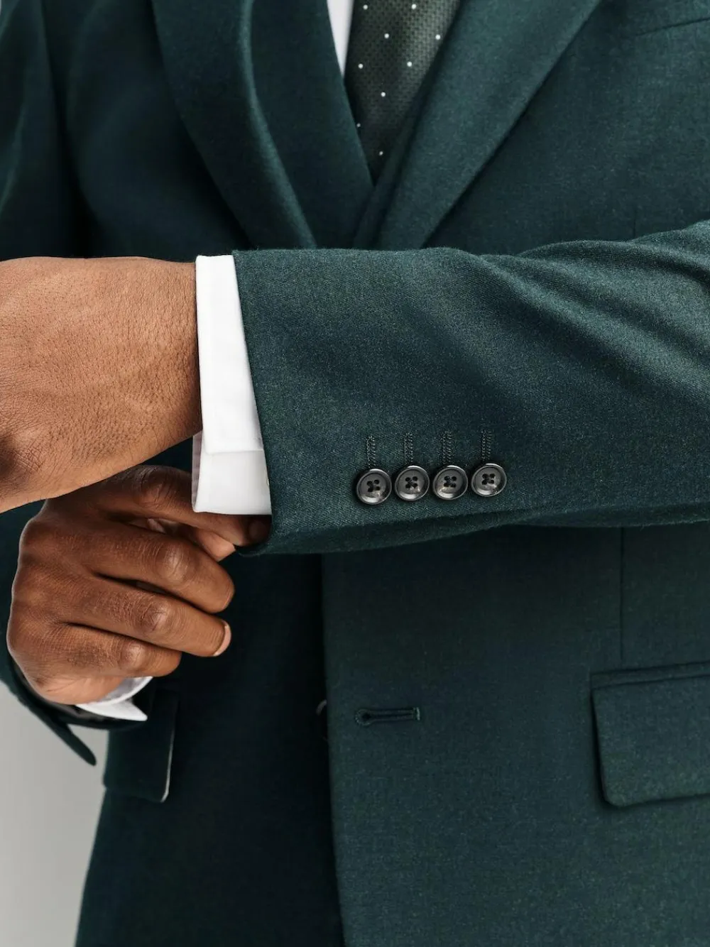 Best Next Slim Fit Flannel Suit Jacket Green