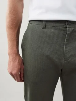 Hot Next Slim Fit Stretch Printed Soft Touch Chino Trousers Green