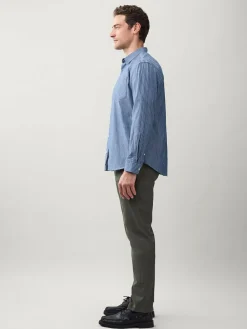 Hot Next Slim Fit Stretch Printed Soft Touch Chino Trousers Green