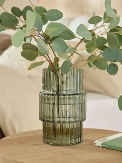 Next Small Ribbed Glass Vase^ Vases