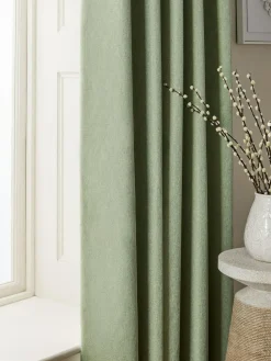 Hot Next Soft Marl Blackout/Thermal Eyelet Curtains Green