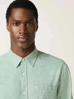 Next Standard Collar Cotton Linen Blend Long Sleeve Shirt^ Shirts