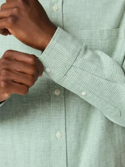 Next Standard Collar Cotton Linen Blend Long Sleeve Shirt^ Shirts