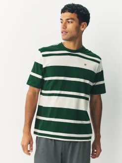 Discount Next Green Stripe Short Sleeve Jersey Pyjamas Set
