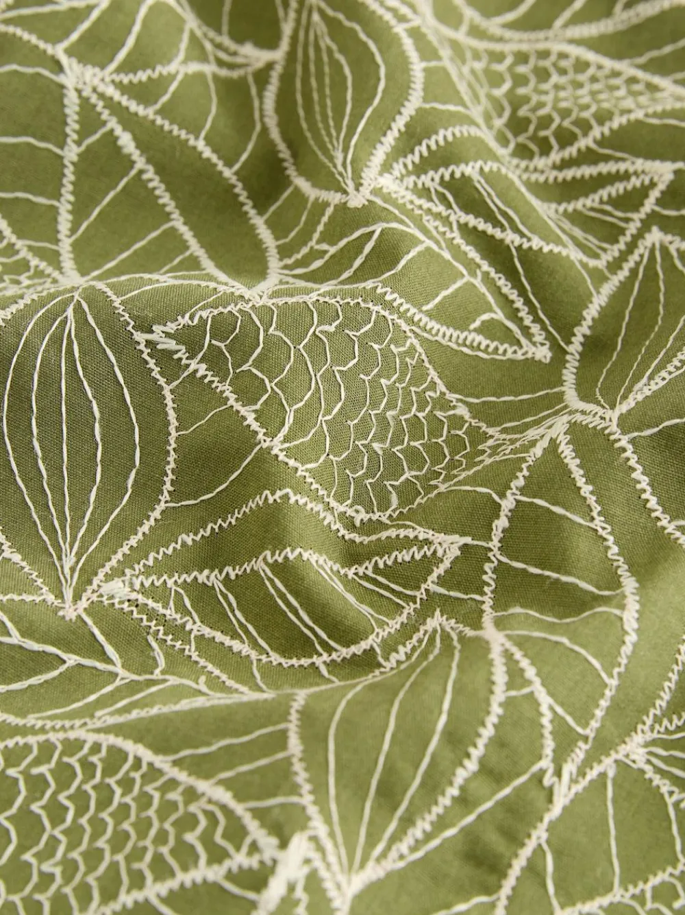 Clearance Next Textured Embroidered Tile Short Sleeve Shirt Green