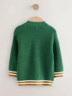 Next Green Varsity Character Cardigan (3mths-7yrs)^BOY Knitwear|Knitwear