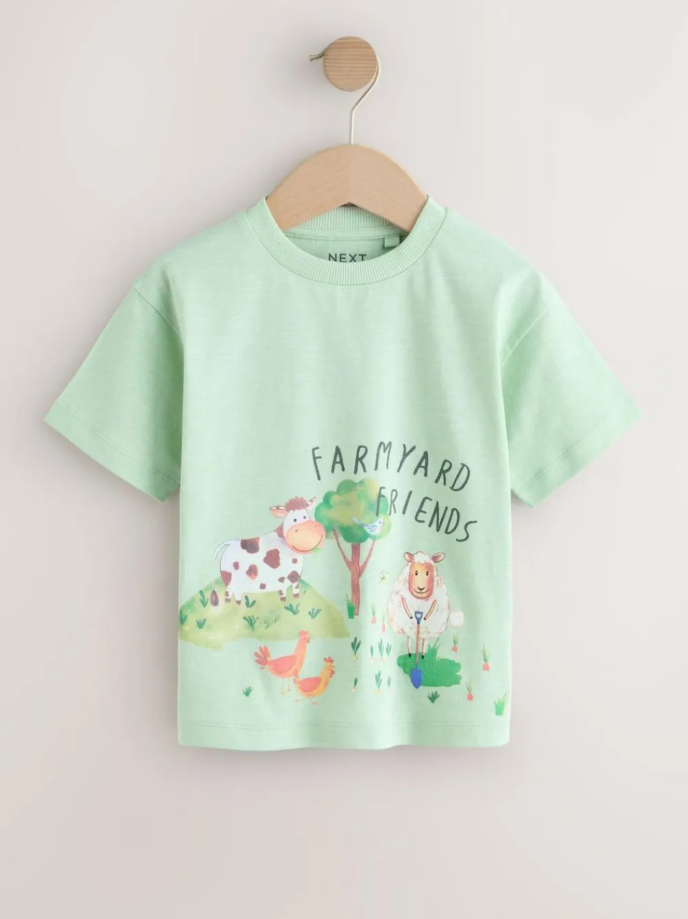 Next Green Watercolour Farm Short Sleeve Graphic T-Shirts 3 Pack (3mths-7yrs)