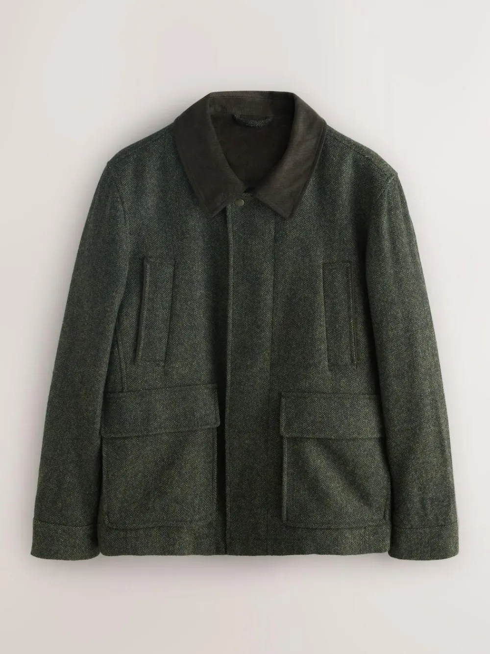 Next Green Wool Blend Herringbone Quilted Corduroy Collar Jacket^ Coats & Jackets|Coats & Jackets