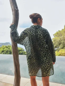 Next Green/Black Beach Cover-Up Shirt^Women Tops & T-Shirts|Blouses & Shirts