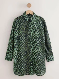 Next Green/Black Beach Cover-Up Shirt^Women Tops & T-Shirts|Blouses & Shirts