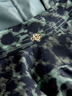 Outlet Next Tummy Control Skirted Swim Dress Green/Black Leopard Print