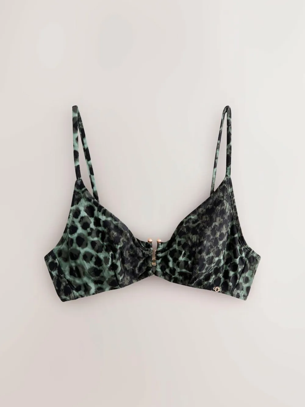 Hot Next Green/Black Leopard Print Non Padded Underwired Bikini Top