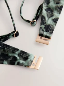 Hot Next Green/Black Leopard Print Non Padded Underwired Bikini Top