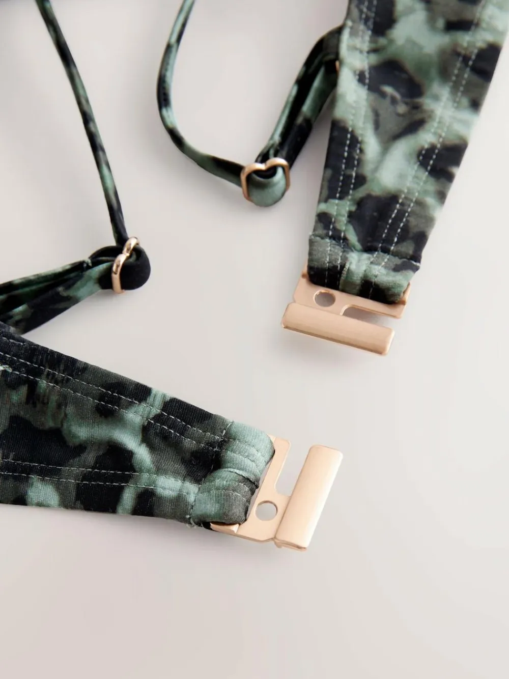 Hot Next Green/Black Leopard Print Non Padded Underwired Bikini Top