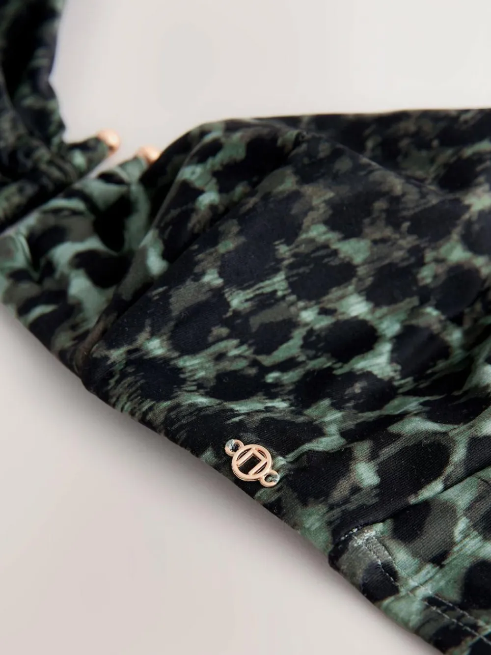 Hot Next Green/Black Leopard Print Non Padded Underwired Bikini Top