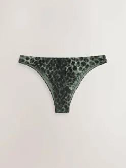 Next Green/Black Leopard Print Brazilian High Leg Bikini Bottoms^Women Swimwear