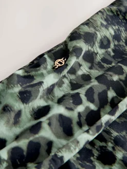 Next Green/Black Leopard Print Roll Top Bikini Bottoms^Women Swimwear