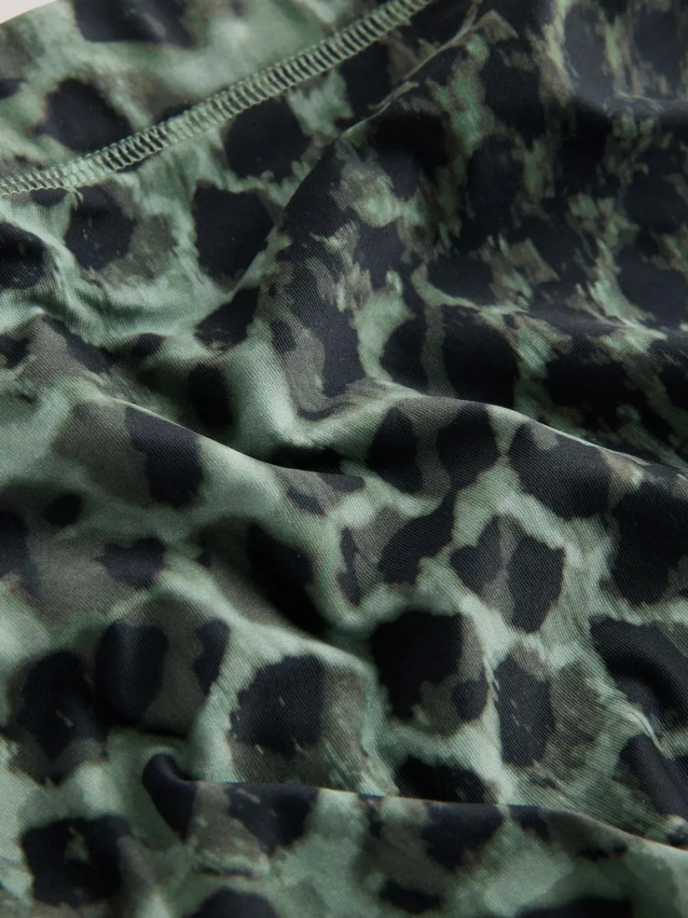 Best Next Shorts Bikini Bottoms Green/Black Leopard Print
