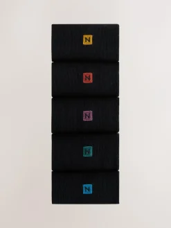 Next 5 Pack Embroidered Lasting Fresh Socks^ Socks|Socks