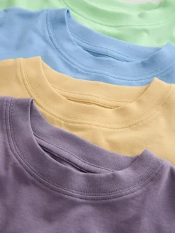Best Next Green/Blue/Yellow/Purple Relaxed Fit Short Sleeves T-Shirts 4 Pack (3-16yrs)