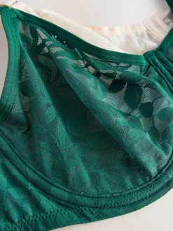 Next DD-G Lace Non Pad Full Cup Bras 2 Pack Green/Ecru