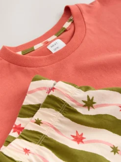 Next Green/Ecru Stripe Cotton Short Sleeve Pyjamas^Women Nightwear|Pyjamas