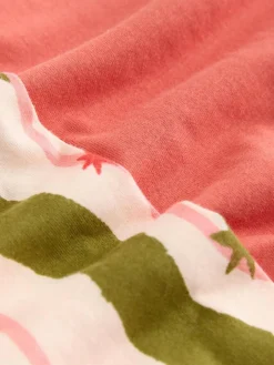 Next Green/Ecru Stripe Cotton Short Sleeve Pyjamas^Women Nightwear|Pyjamas