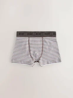 Clearance Next Green/Ecru Stripes Junior Pattern Trunks 5 Pack (1.5-16yrs)