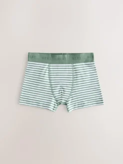 Clearance Next Green/Ecru Stripes Junior Pattern Trunks 5 Pack (1.5-16yrs)