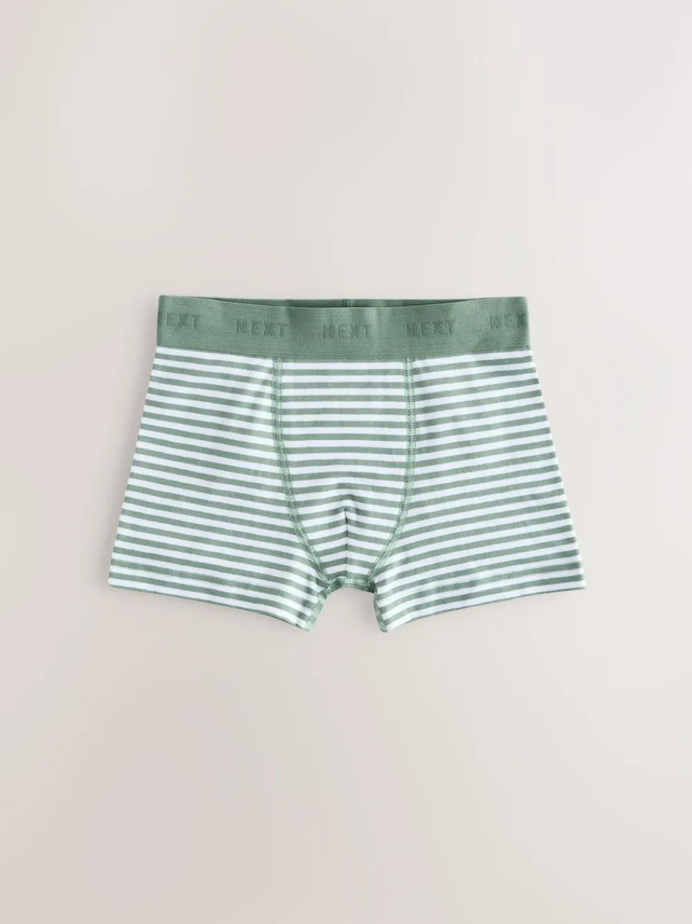 Clearance Next Green/Ecru Stripes Junior Pattern Trunks 5 Pack (1.5-16yrs)