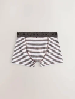 Clearance Next Green/Ecru Stripes Junior Pattern Trunks 5 Pack (1.5-16yrs)