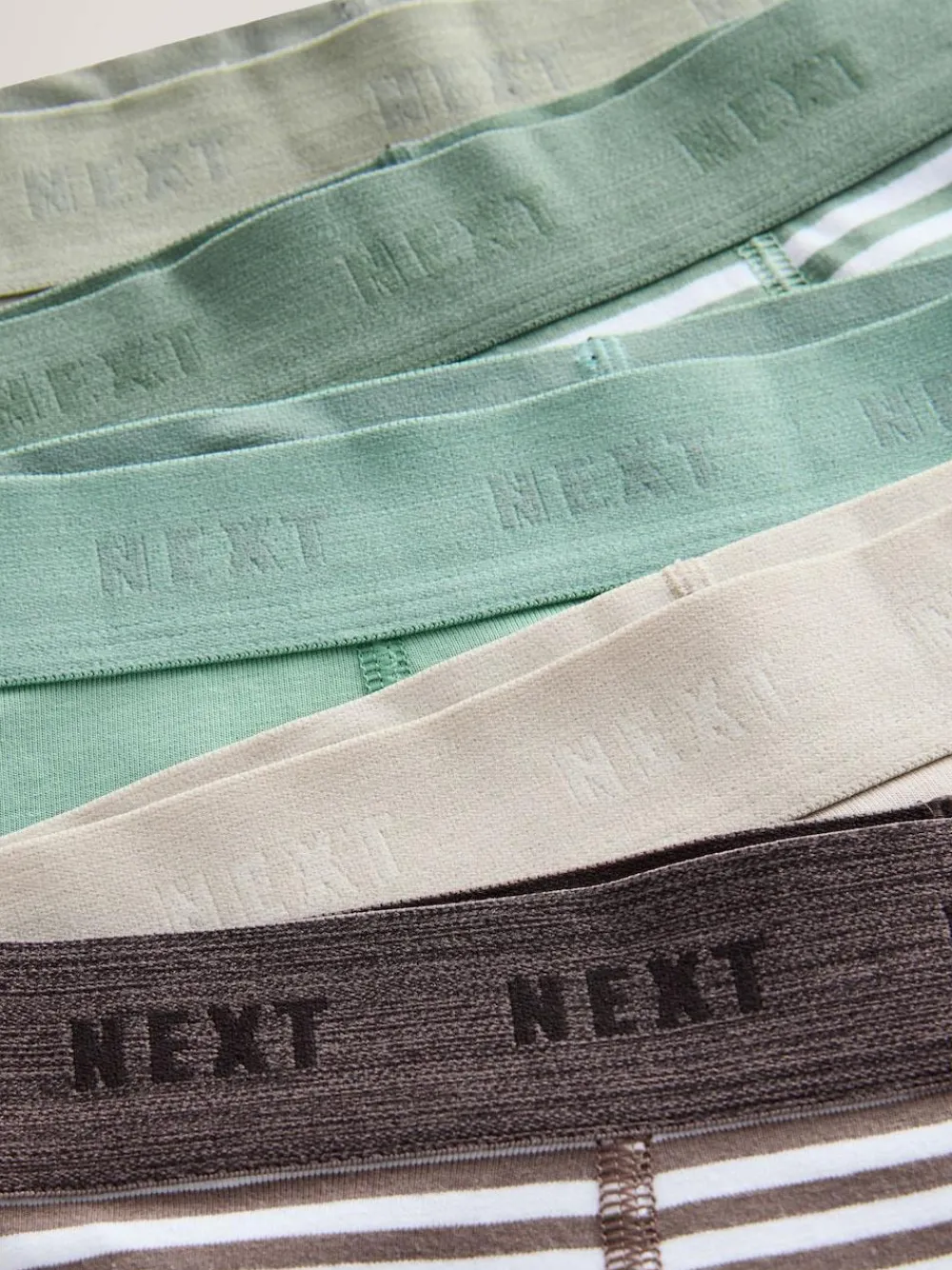 Clearance Next Green/Ecru Stripes Junior Pattern Trunks 5 Pack (1.5-16yrs)