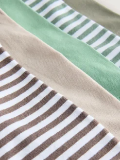 Clearance Next Green/Ecru Stripes Junior Pattern Trunks 5 Pack (1.5-16yrs)