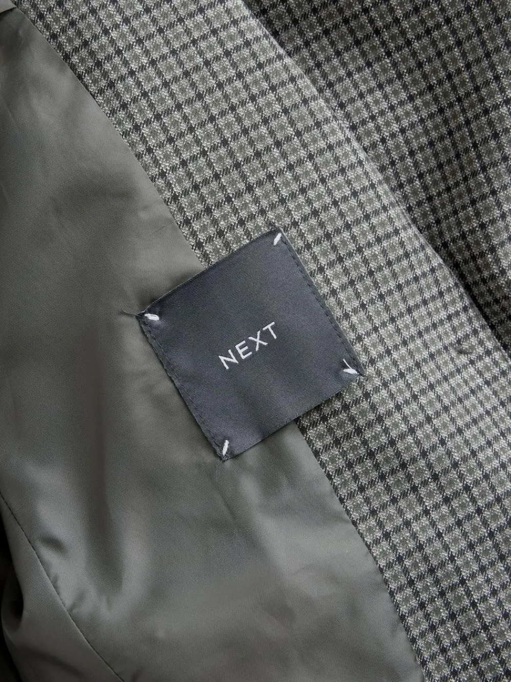 New Next Green/Grey Check Sculpted Tailored Single Breasted Blazer