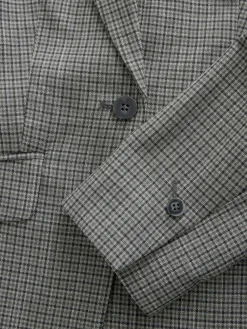 New Next Green/Grey Check Sculpted Tailored Single Breasted Blazer