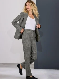Next Green/Grey Check Slim Trousers^Women Pants|Suits & Tailoring