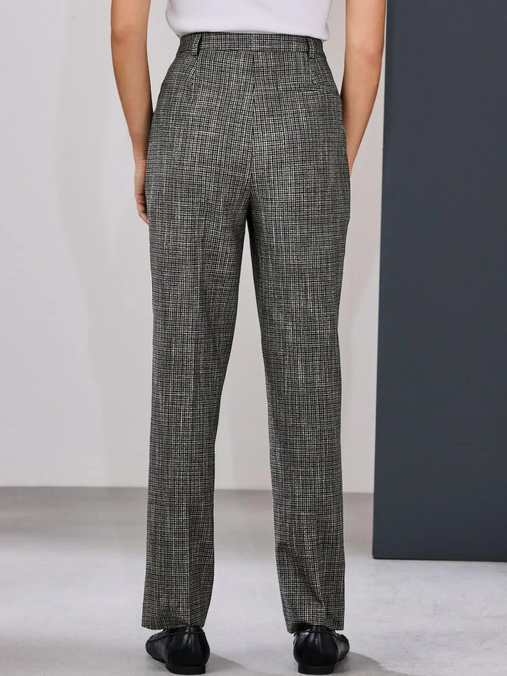 Next Green/Grey Check Slim Trousers^Women Pants|Suits & Tailoring