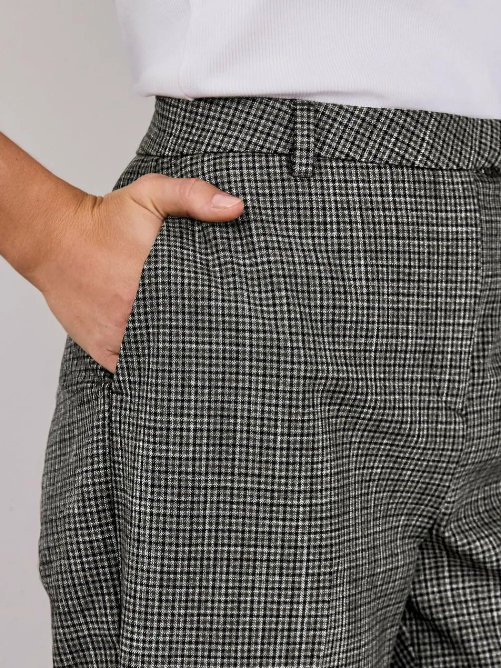 Next Green/Grey Check Slim Trousers^Women Pants|Suits & Tailoring