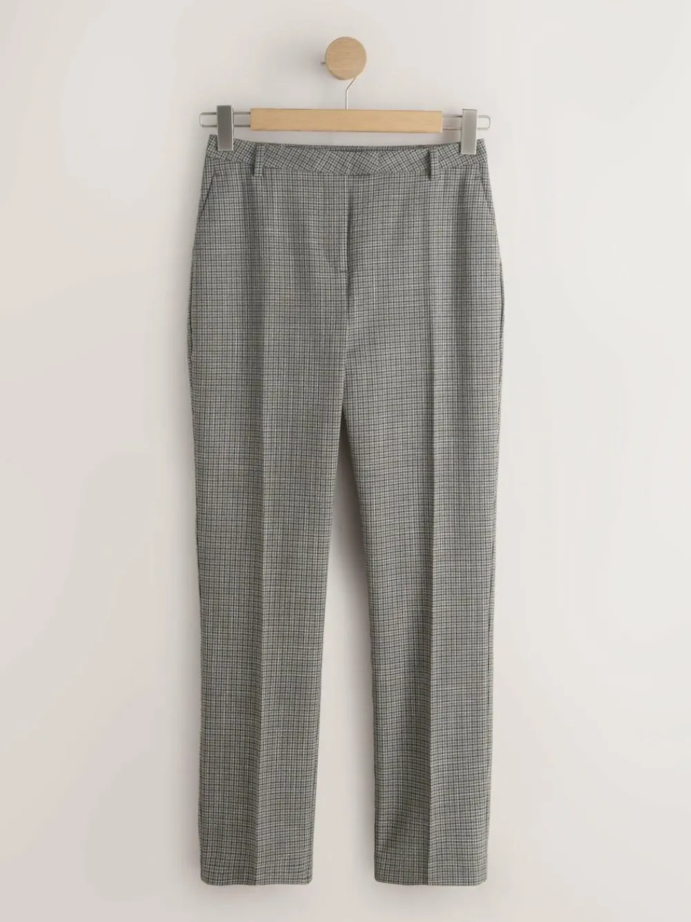 Next Green/Grey Check Slim Trousers^Women Pants|Suits & Tailoring