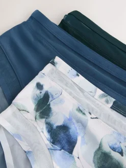 Next Mesh Trim High Waist High Leg Knickers 3 Pack^Women Panties|All Lingerie