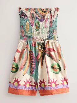 Outlet Next Bandeau Shirred Playsuit Green/Pink