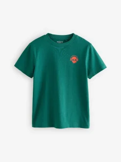 Best Next 4 Pack Short Sleeve Small Graphic T-Shirts 4 Pack (3-16yrs) Green/Red/Camel/Purple