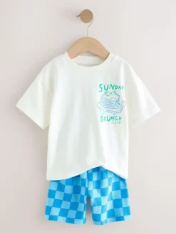 Next Short Sleeve T-Shirt and Shorts Set 2 Pack (3mths-7yrs)^BOY Tops|Shorts