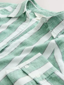 Next Green/White Summer Shirt With Linen^Women Blouses & Shirts