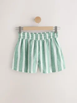 Next Green/White Summer Shorts With Linen^Women Shorts